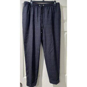 Les Copains Virgin Wool Black Ankle cropped pockets Pants Gray Italy Size Large